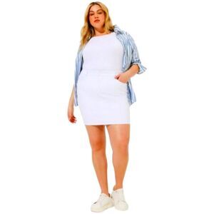 TORRID Optic White Mini Stretch Denim Skirt. SIZE 24
